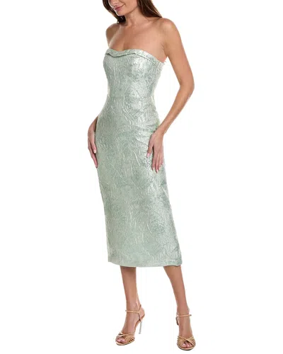 ml Monique Lhuillier Strapless Midi Dress In Silver