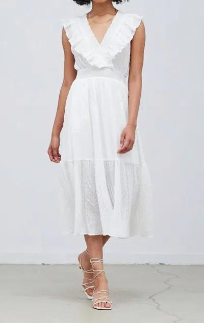 Grade & Gather Shayla Smock Dress In Off White