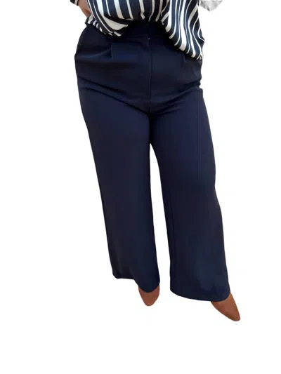 Umgee Raella Solid Point Wide Pants In Black