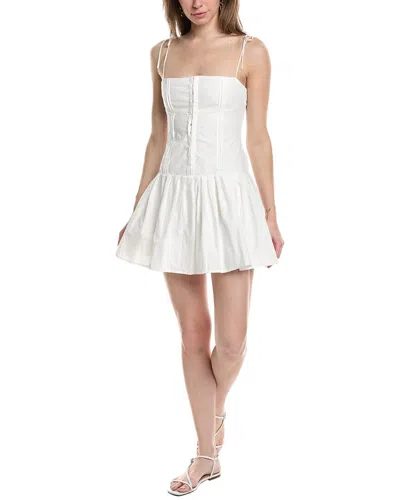70/21 Pleated Mini Dress In White