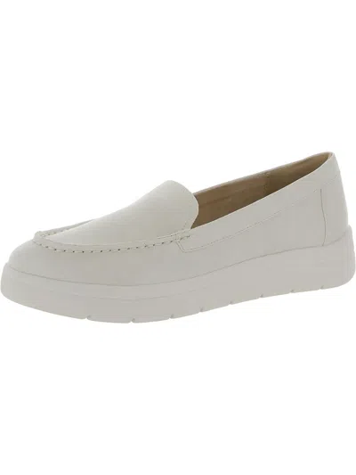 Rockport Navya Womens Faux Leather Slip-on Loafers In White