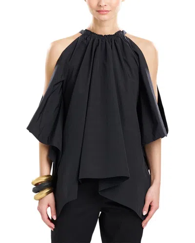 Natori Taffeta Handkerchief Top In Black