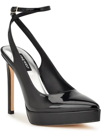 Nine West Do This 3 Womens Patent Pointed Toe Ankle Strap In Black