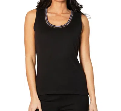 Angel Apparel Knit Tank With Detail In Black/multi