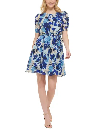 Jessica Howard Womens Chiffon Short Mini Dress In Multi
