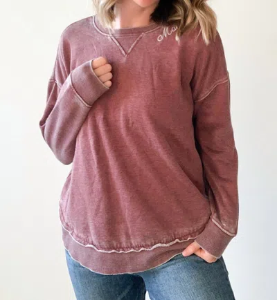 Chicka-d Mama Embroidered Sweatshirt In Pink