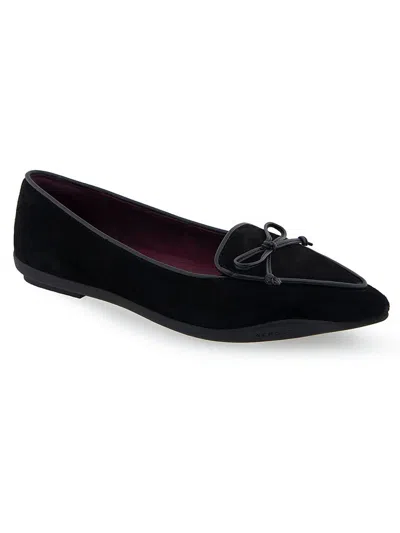 Aerosoles Doran Womens Suede Pointed Toe Ballet Flats In Black