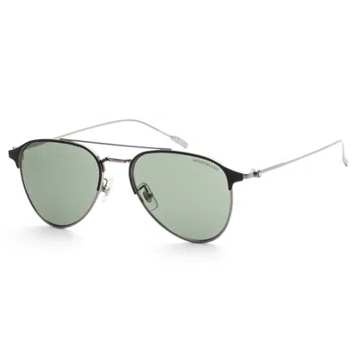Mont Blanc Montblanc Men's 55 Mm Grey Sunglasses Mb0190s-002-55 In Silver