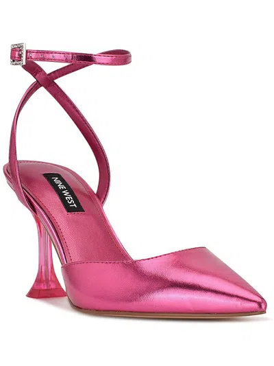Nine West Haris 3 Womens Patent Dressy Slingback Heels In Pink