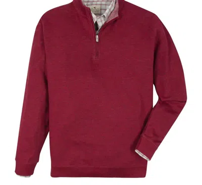 Genteal Cotton Modal Quarter-zip Pullover In Merlot In Red