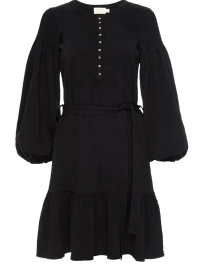 Nation Ltd Talli Flounce Mini Dress In Jet Black
