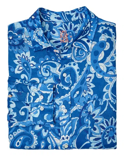 J.mclaughlin Meadowood Gramercy Linen Shirt In Blue
