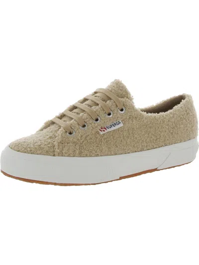 Superga 2750 Mens Faux Shearling Lace-up Casual And Fashion Sneakers In Beige