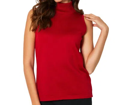Angel Apparel Mock Neck Tank In Rouge In Multi
