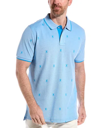Psycho Bunny Birdseye Printed Polo Shirt In Blue