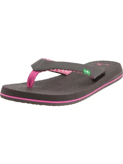 Sanuk Yoga Mat Womens Faux Leather Thong Flip-flops In Multi