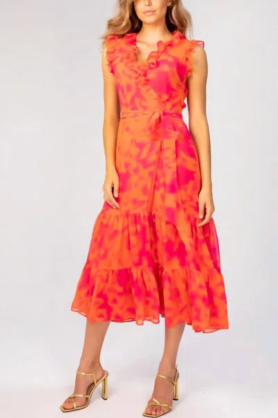 Lavender Brown Giselle Maxi Dress In Pink/orange In Multi
