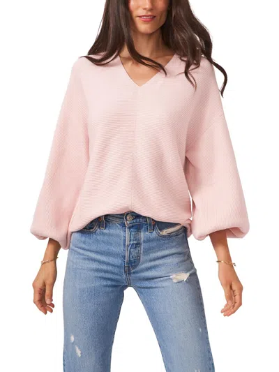 1.state Womens V Neck Balloon Sleeve Top In Pink