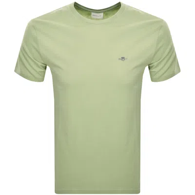 Gant Mens Regular Fit Short Sleeve Shield Logo T-shirt In Green
