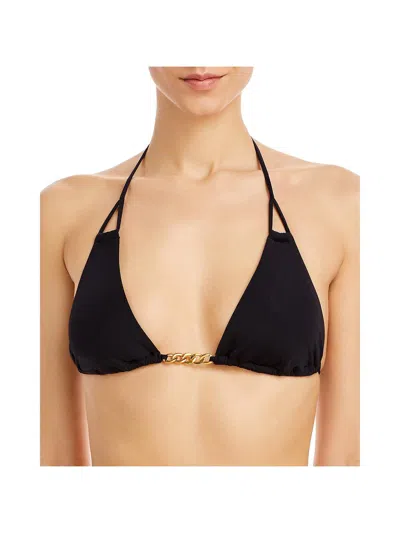 Pq Swim Womens Chain Triangle Bikini Swim Top In Black