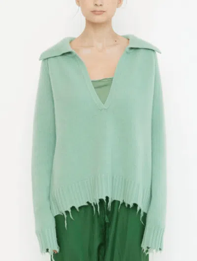 Brazeau Tricot Paris Polo Sweater In Spring In Green