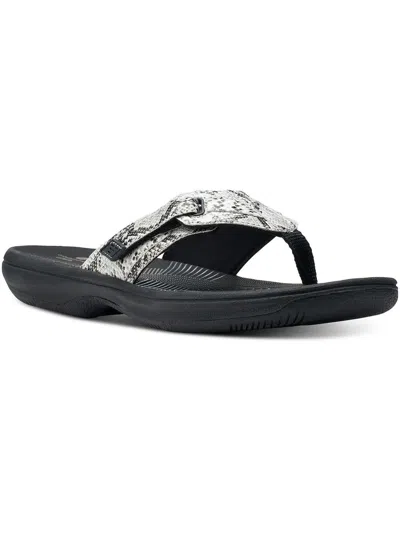 Cloudsteppers By Clarks Brinkley Jazzh Womens Toe-post Cushioned Footbed Flip-flops In Black