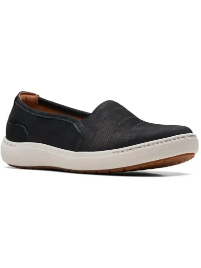 Clarks Nalle Violet Womens Leather Slip On Casual And Fashion Sneakers In Black