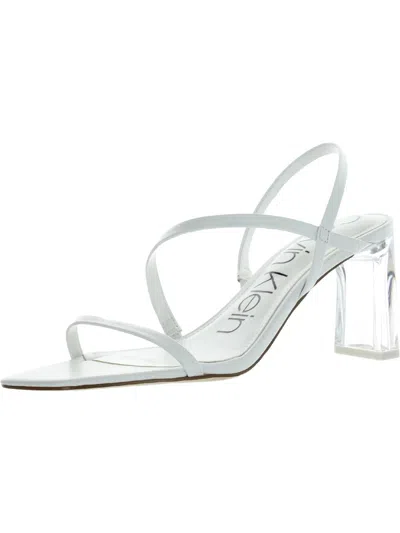 Calvin Klein Idina Womens Cushioned Footbed Slingback Heels In White