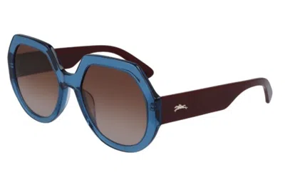 Longchamp Women's 55 Mm Blue Sunglasses Lo655s-424