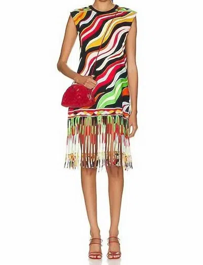 Pucci Short Dress With Fringe In Multicolor
