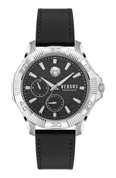 Versus Men's Dtla 46mm Stainless Steel & Leather Strap Chrono Watch In Black