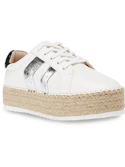 Dolce Vita Bianka Womens Faux Leather Lifestyle Casual And Fashion Sneakers In White