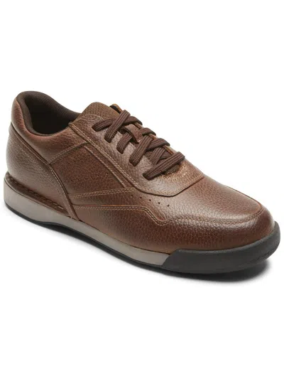 Rockport M7100 Mens Leather Lifestyle Casual And Fashion Sneakers In Brown