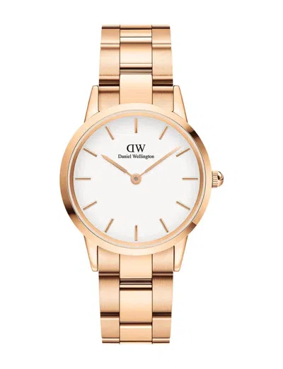 Daniel Wellington Women's Iconic Link 23k Rose Gold Pvd Plated Stainless Steel Watch 32mm In Multi