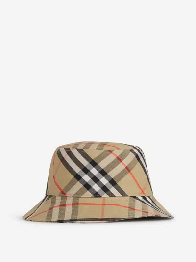 Burberry Checkered Pattern Fisherman Hat In Embroidered Logo