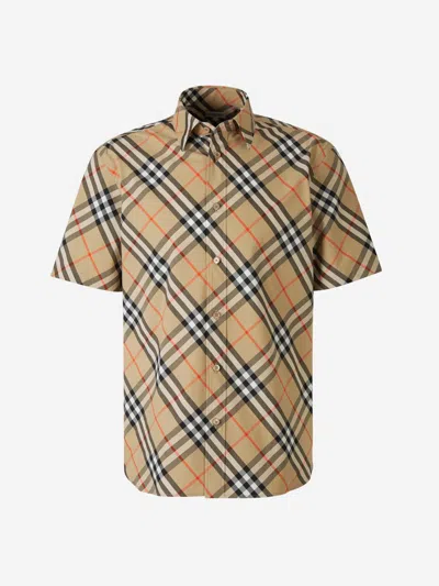 Burberry Checkered Shirt In Checkered Motif