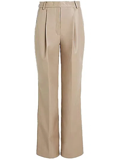 Calvin Klein Re-gen Leather Straight Trousers Clothing In Nude & Neutrals