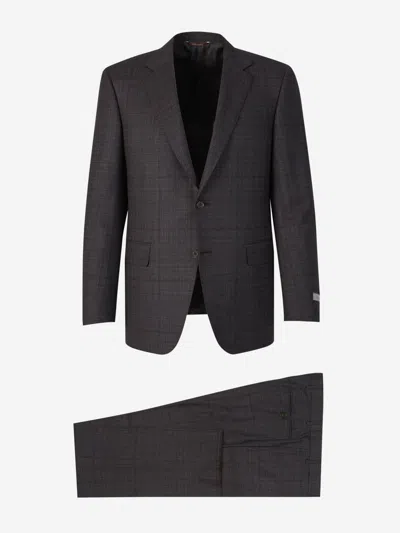 Canali Classic Wool Suit In Coal Grey