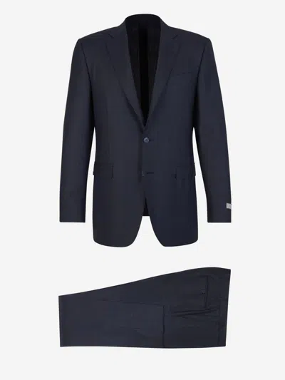 Canali Wool Milano Suit In Blazer With Two-button Straight Closure