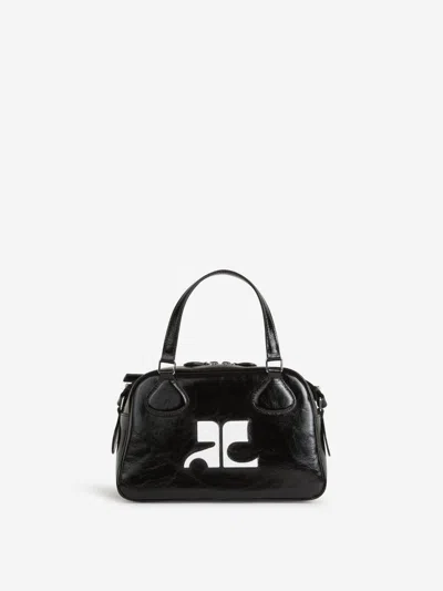 Courrèges Reedition Naplack Bowling Bag In Black