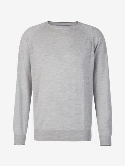 Cruciani Cashmere And Silk Sweater In Light Grey
