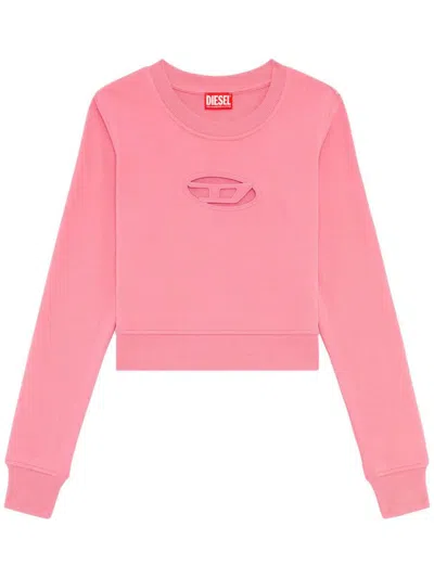 Diesel F-slimmy-od Logo Sweatshirt In Pink & Purple