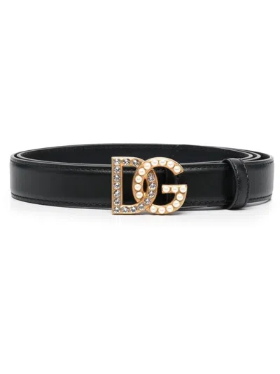 Dolce & Gabbana Loged Belt Accessories In Black