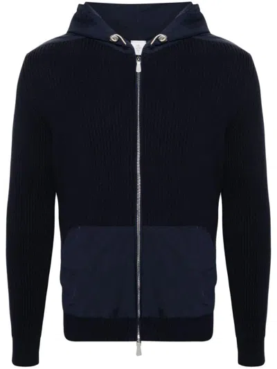 Eleventy Bimaterial Jacket Clothing In Blue