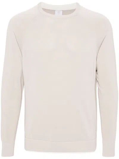 Eleventy Long Sleeve Crew Neck Shirt Clothing In Nude & Neutrals