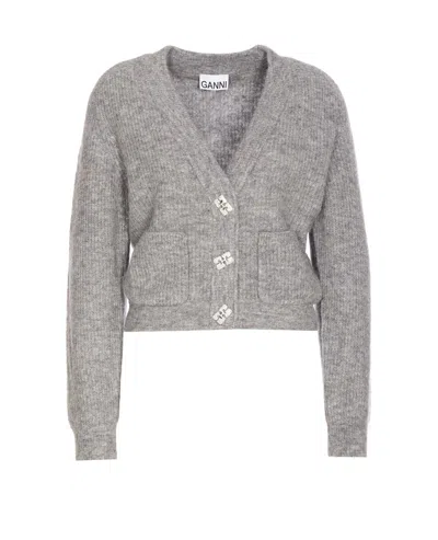 Ganni Sweaters In Grey