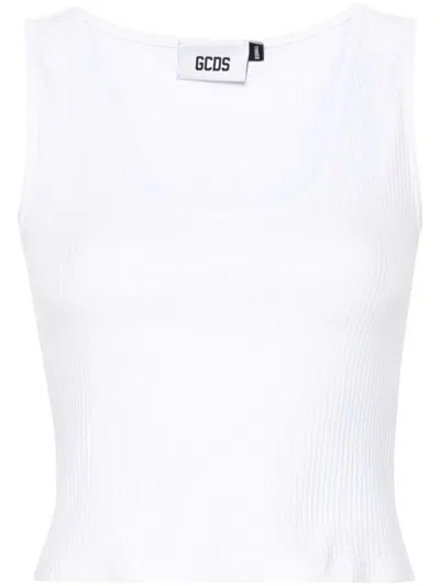 Gcds Bling Logo Tank Top Clothing In White