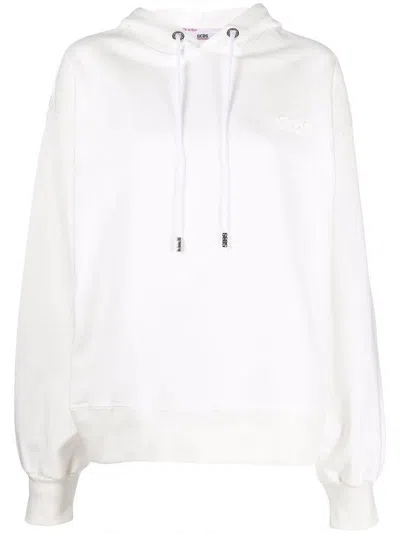 Gcds Man Fit Basic Hoodie Clothing In White