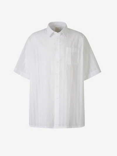 Givenchy Striped Chiffon Shirt In Embroidered Logo On The Pocket