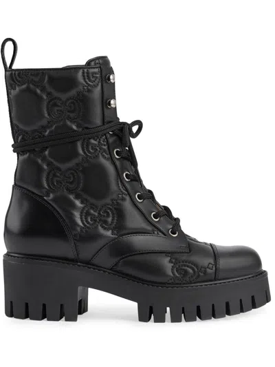 Gucci Leather Boot Shoes In Black